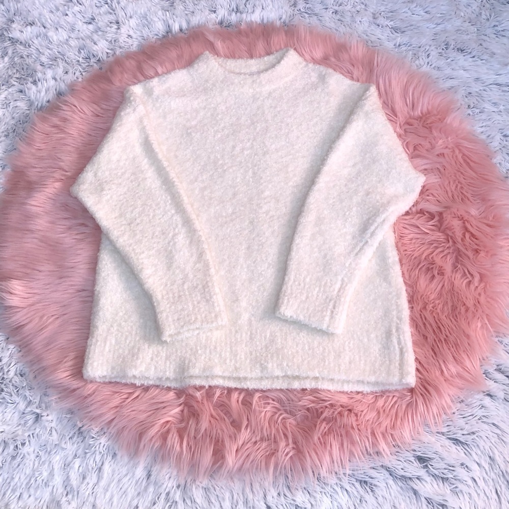 Topshop Cable knit fuzzy sweater